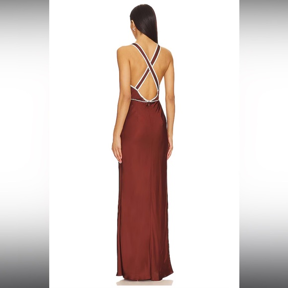 Shona Joy Belkis Contrast Plunged Cross Back Mini Dress - Picture 4 of 11